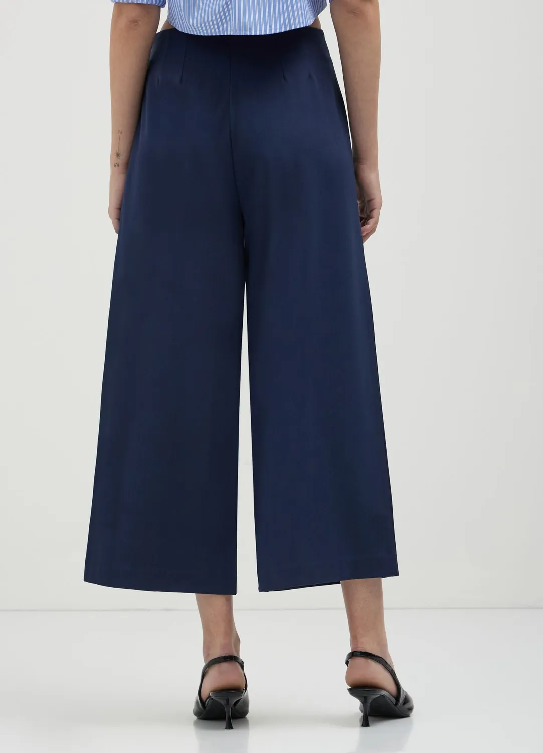 Calliope pantalon culotte à plis femme zip latéral