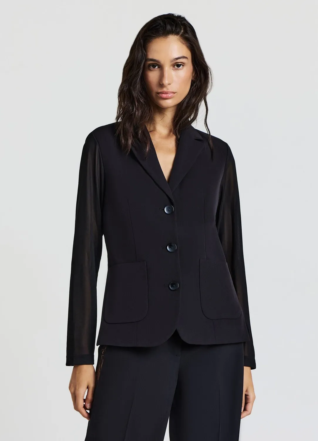 Calliope blazer manches tulle femme 3 boutons