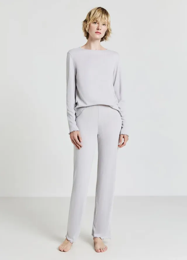 Calliope ensemble pyjama uni manches longues femme