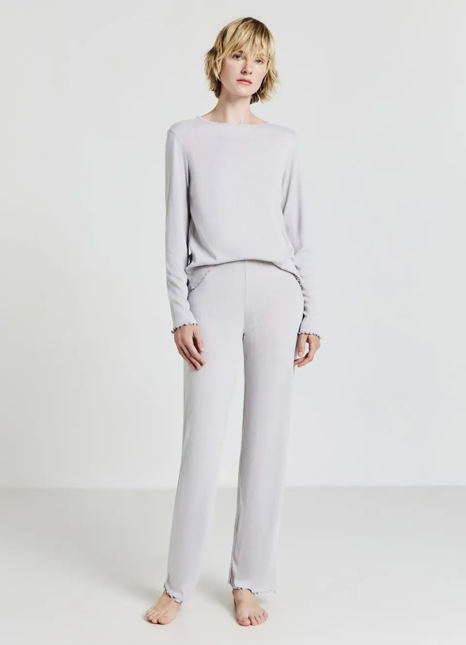 Calliope ensemble pyjama uni manches longues femme
