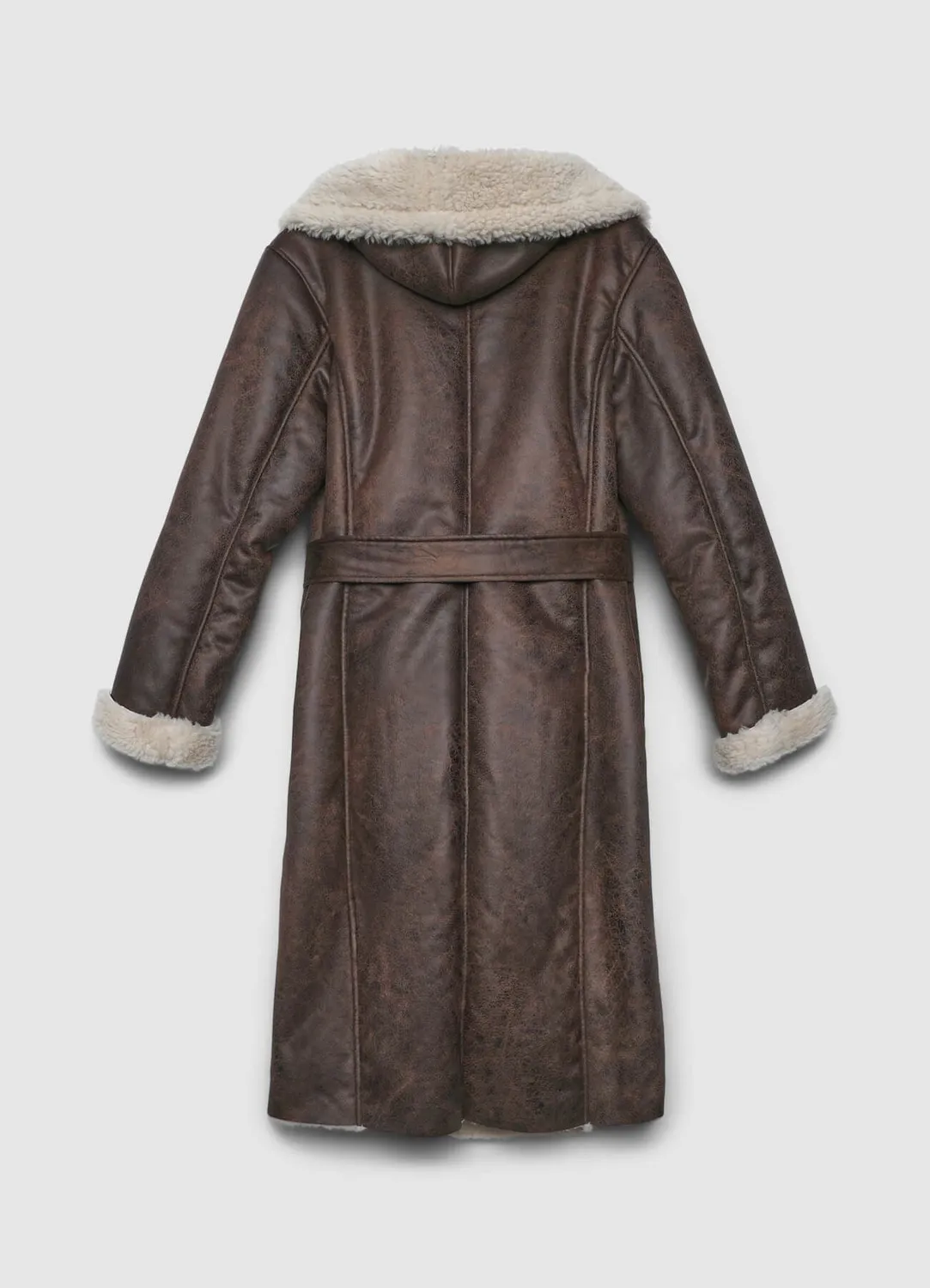 Calliope manteau long effet fourrure femme capuche