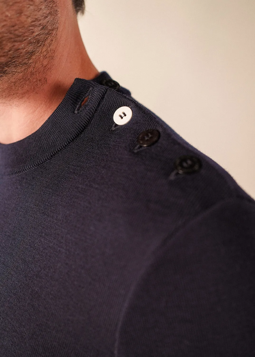 Saint James Mondiovision Bretagne pull navy multico laine