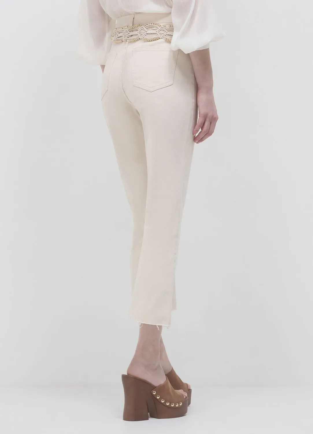 Calliope pantalon cropped flare femme coton 5 poches
