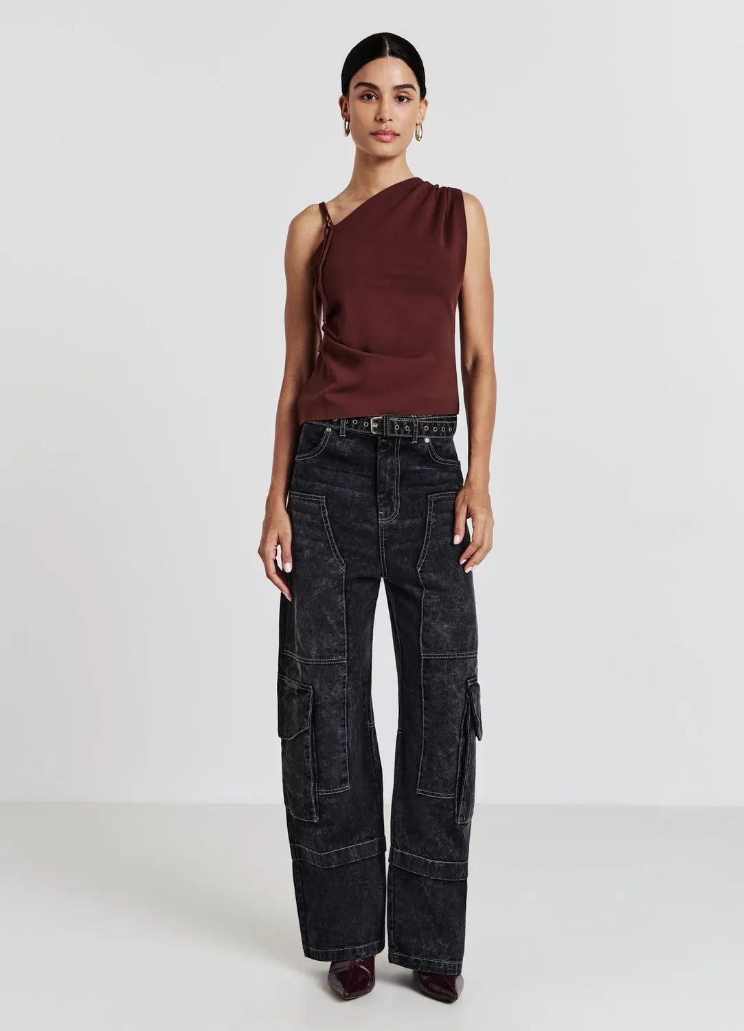 Calliope jean wide leg cargo femme 40 coupe large
