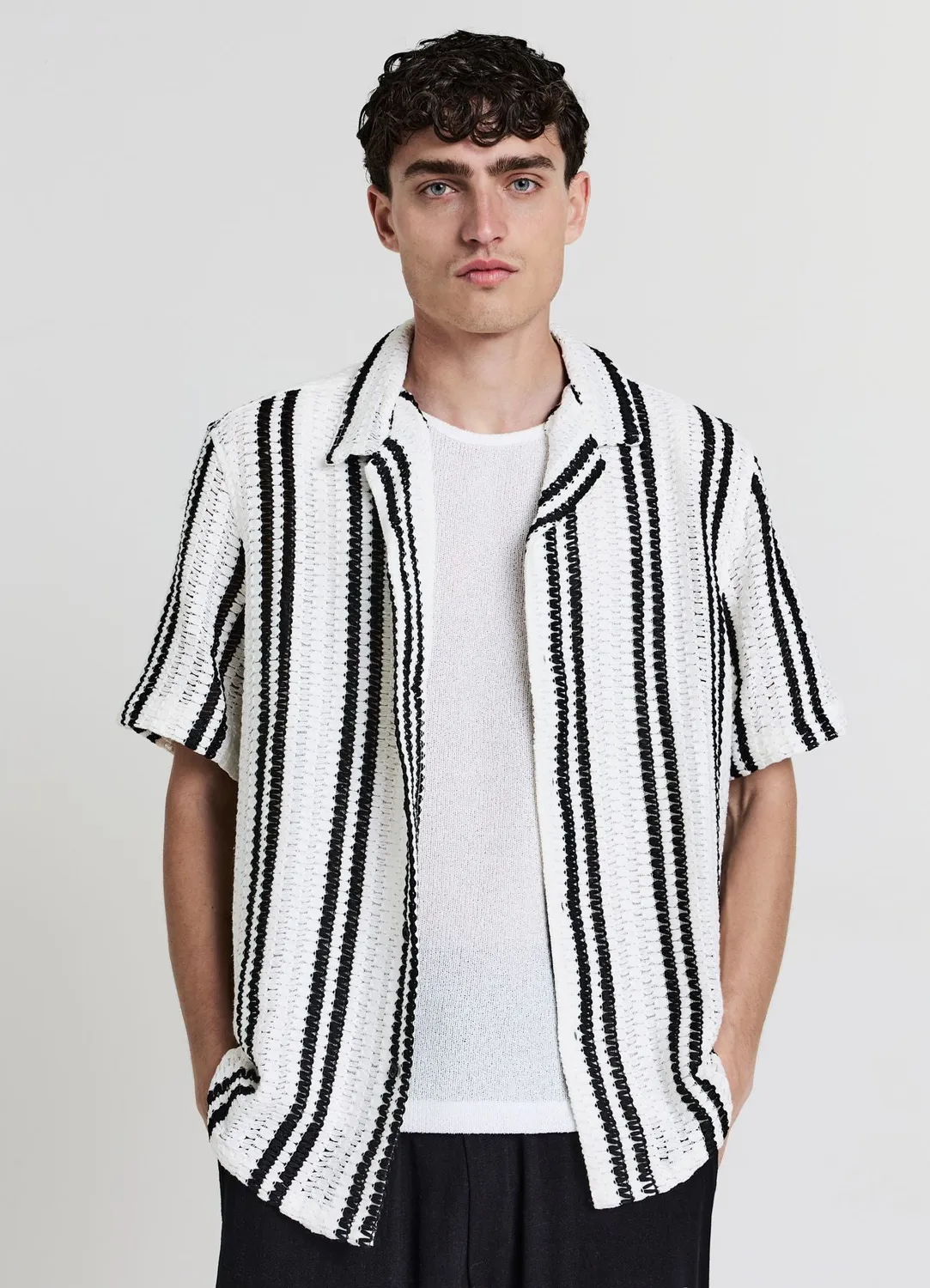 Calliope Croquet chemise homme rayée manches courtes