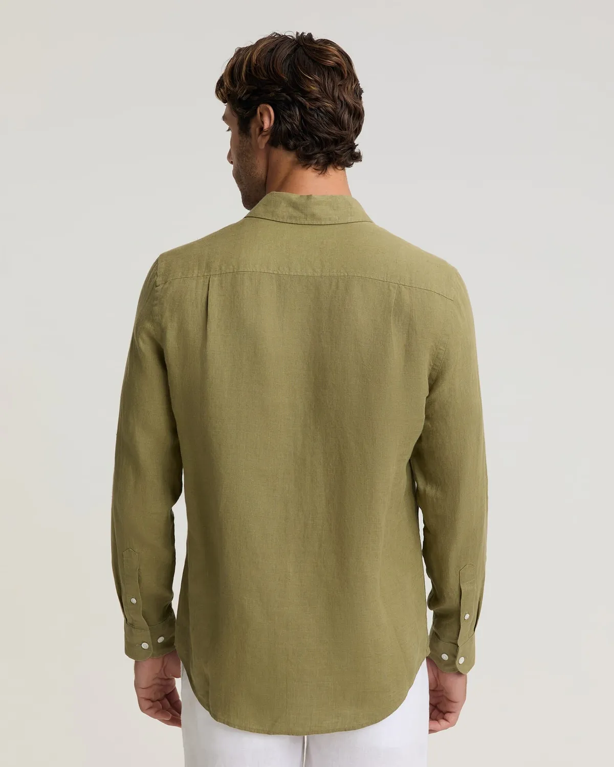 Sportscraft Chemise lin teint en fil homme manches longues