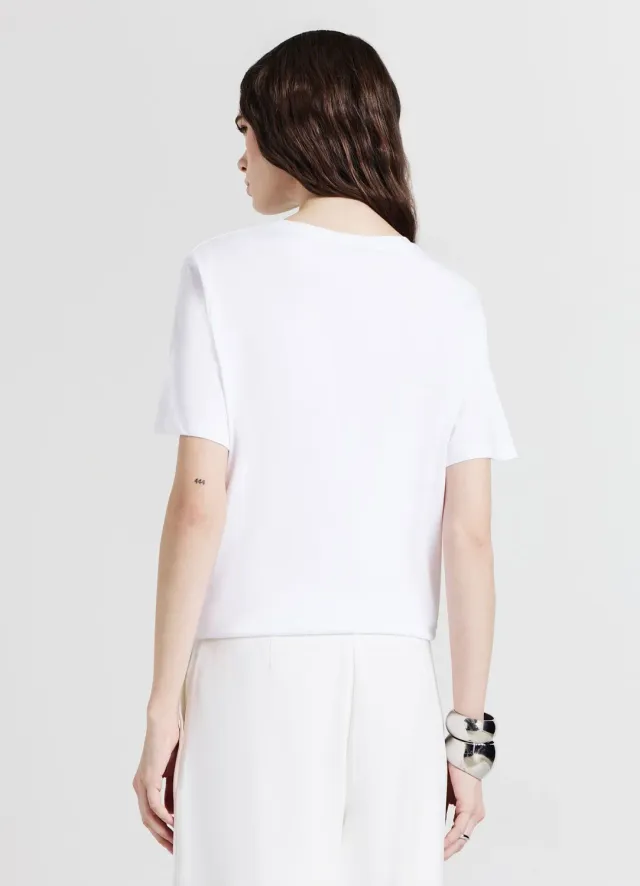 Calliope T-shirt strass coton femme manches courtes