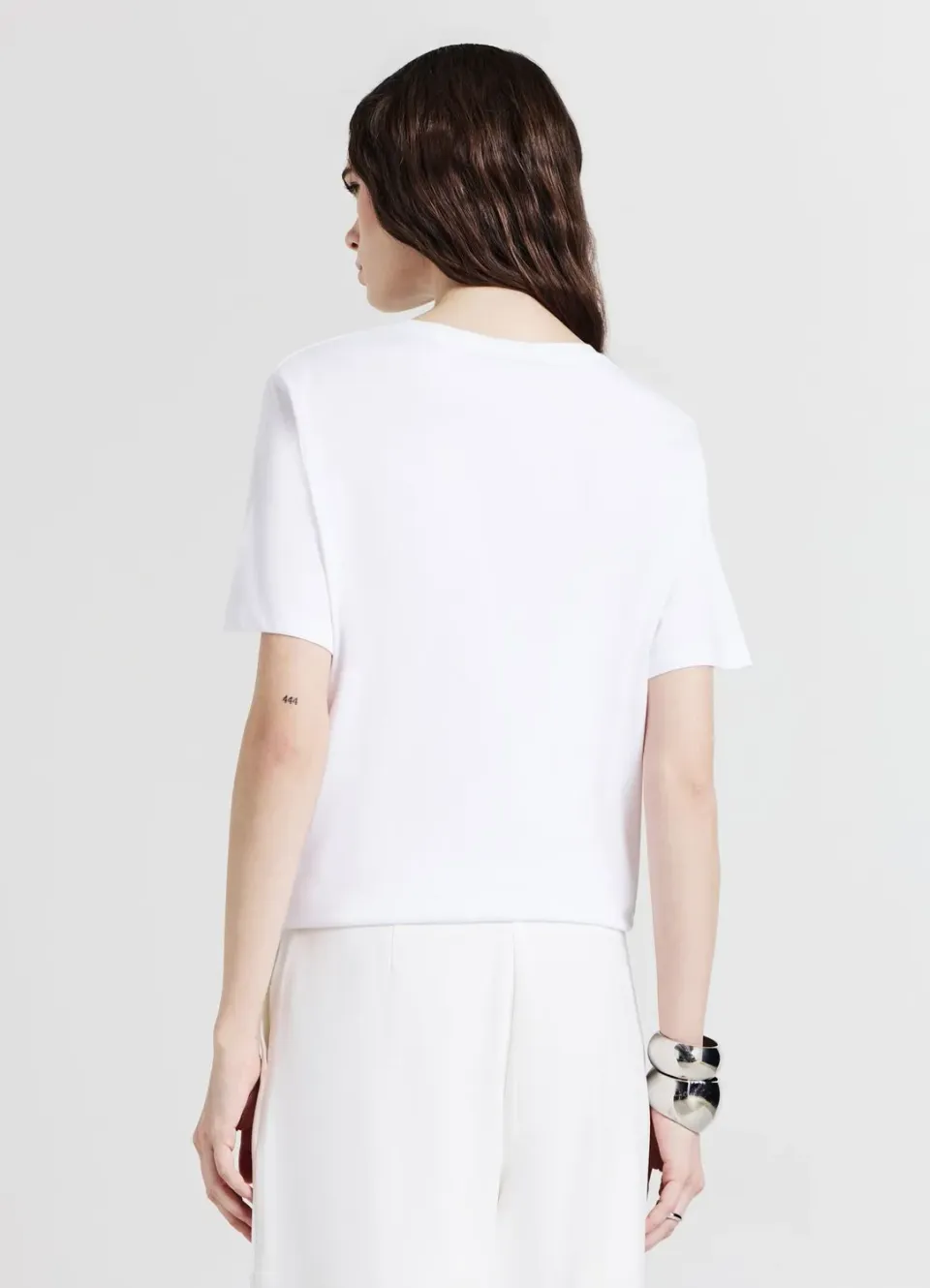 Calliope T-shirt strass coton femme manches courtes