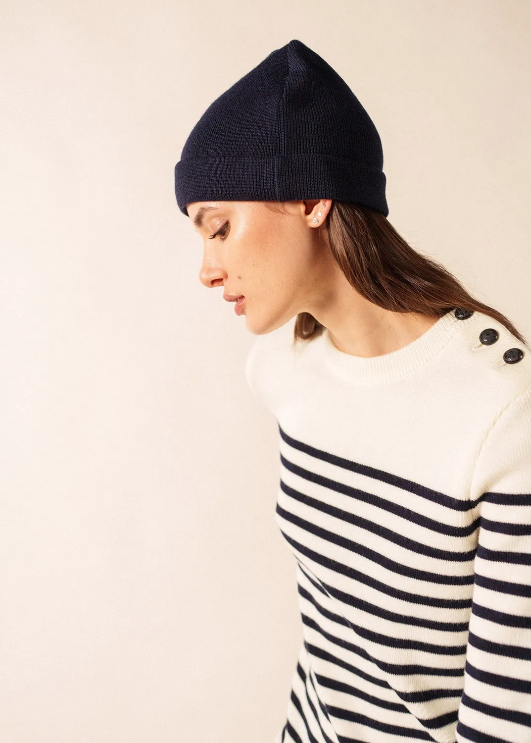 Saint James Cartier bonnet adulte marine laine