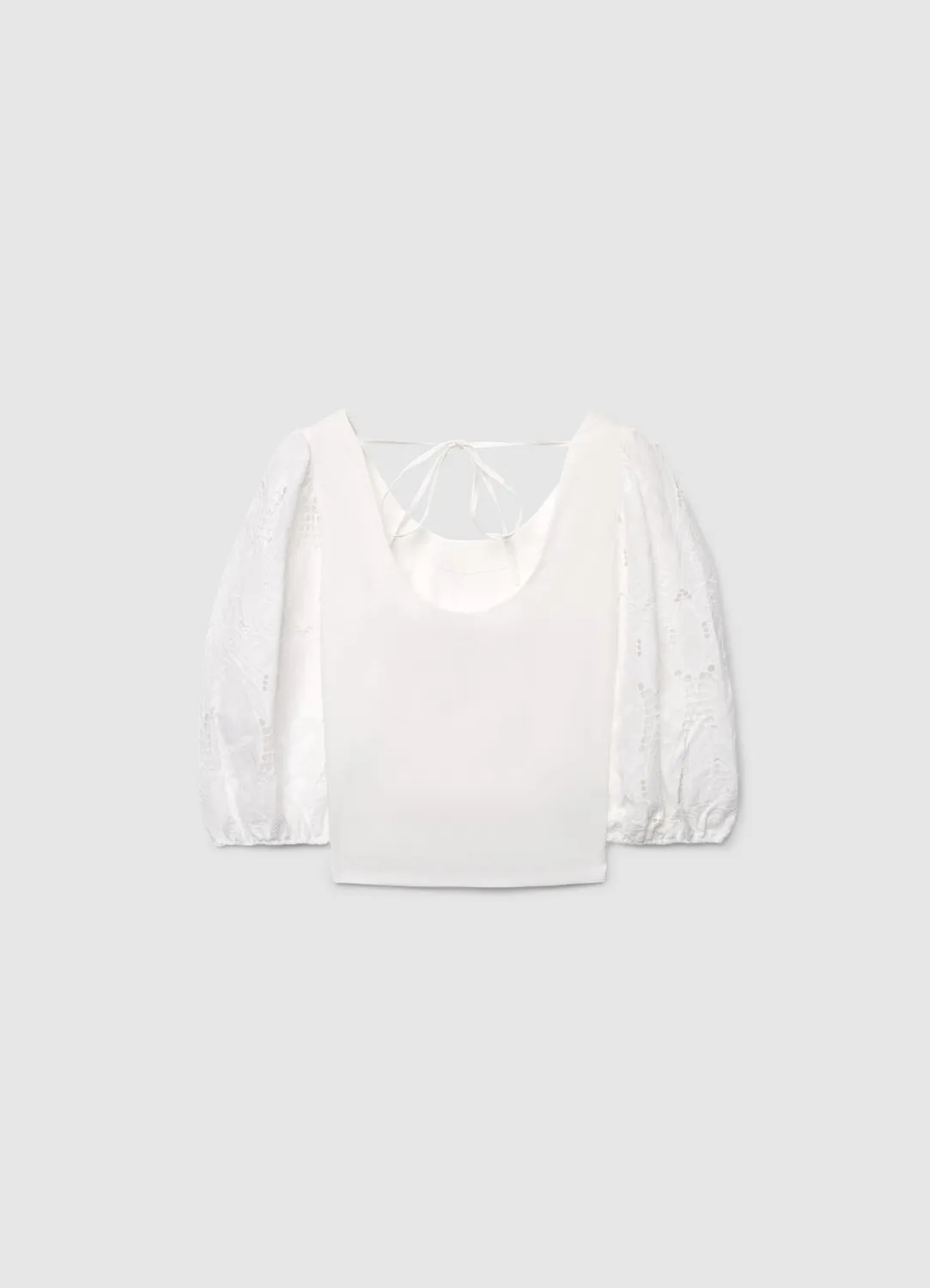 Calliope blouse col large manches ballon broderie