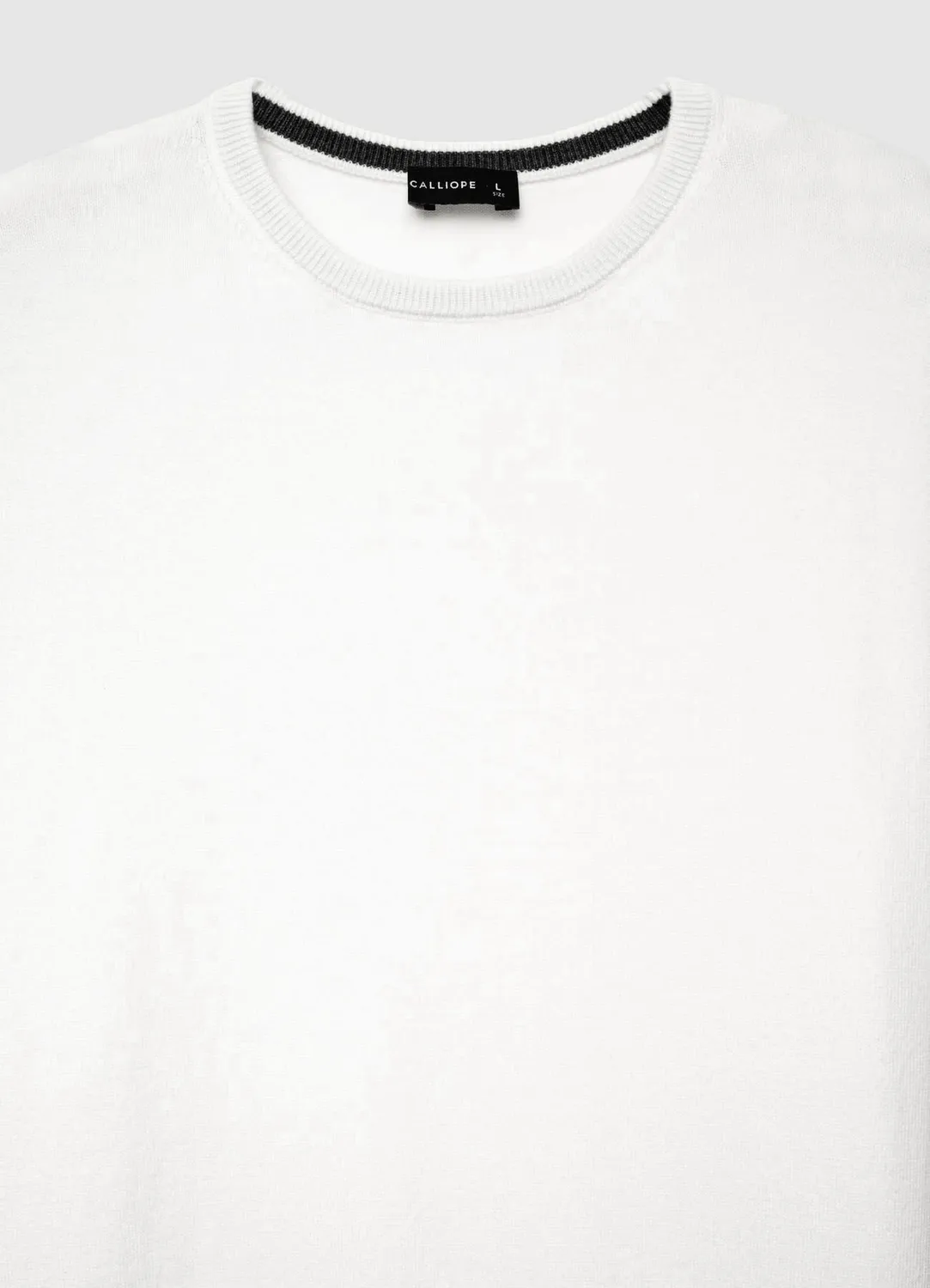 Calliope pull uni homme col rond manches longues