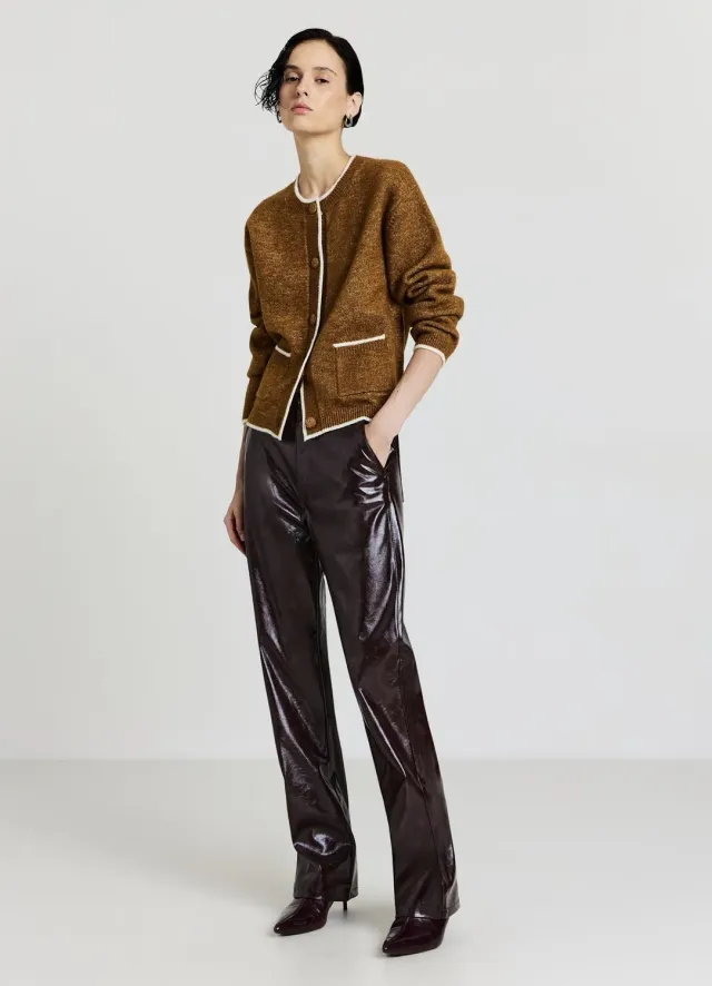 Calliope pantalon droit femme effet cuir