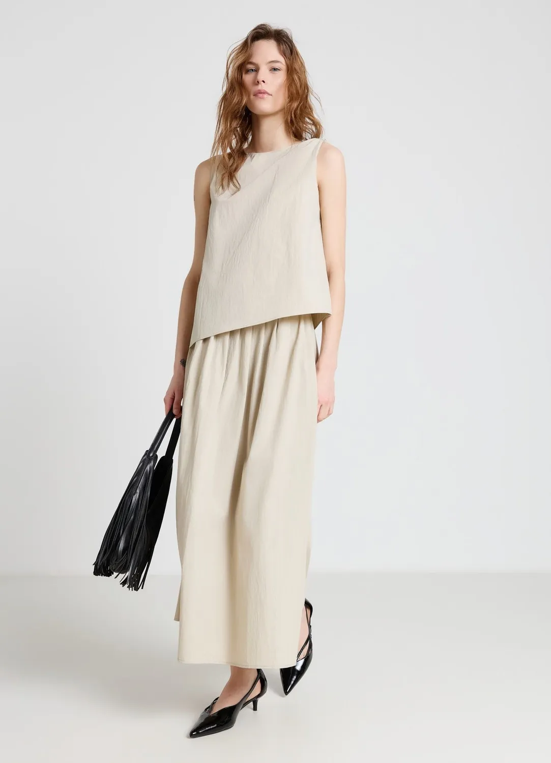 Calliope noeud epaule top sans manches femme