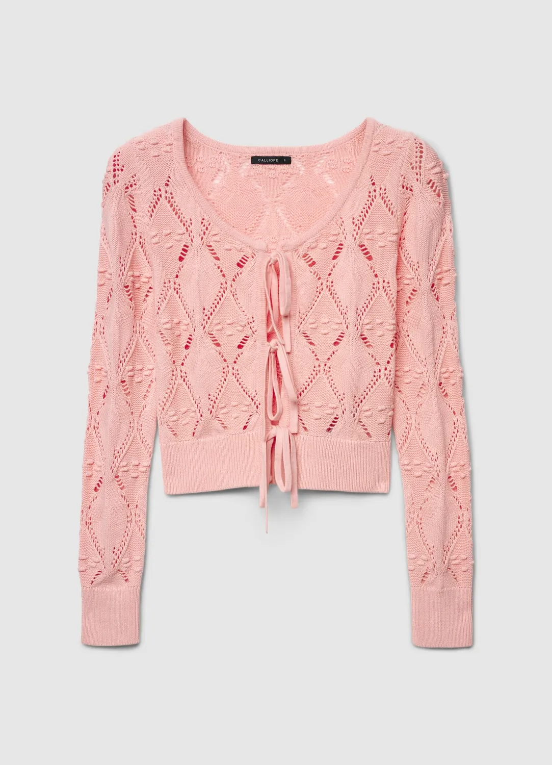 Calliope cardigan ajouré à nœuds femme taille S crop
