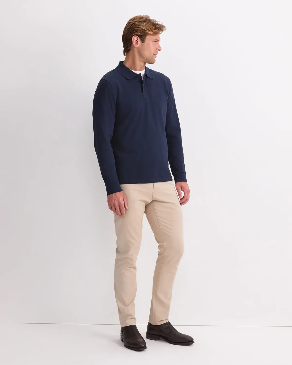 Sportscraft SC Pique polo manches longues coton homme