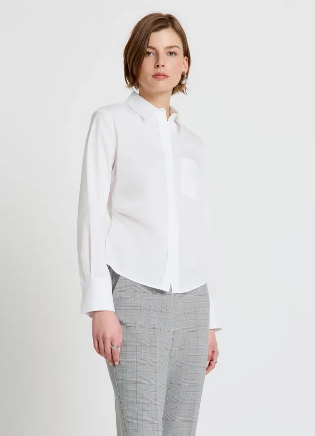 Calliope chemise slim femme fronces manches longues