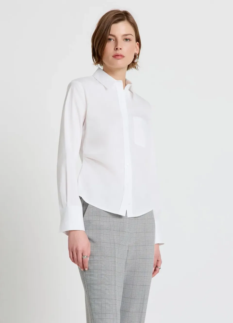 Calliope chemise slim femme fronces manches longues