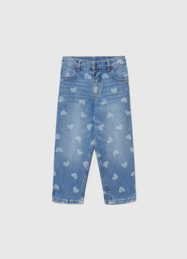 Calliope jean mum fille coeurs coupe droite