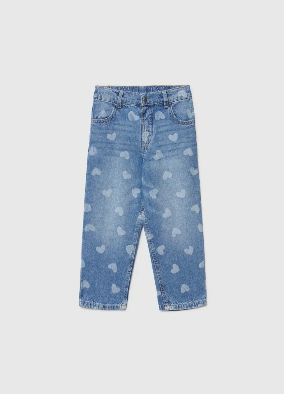 Calliope jean mum fille coeurs coupe droite