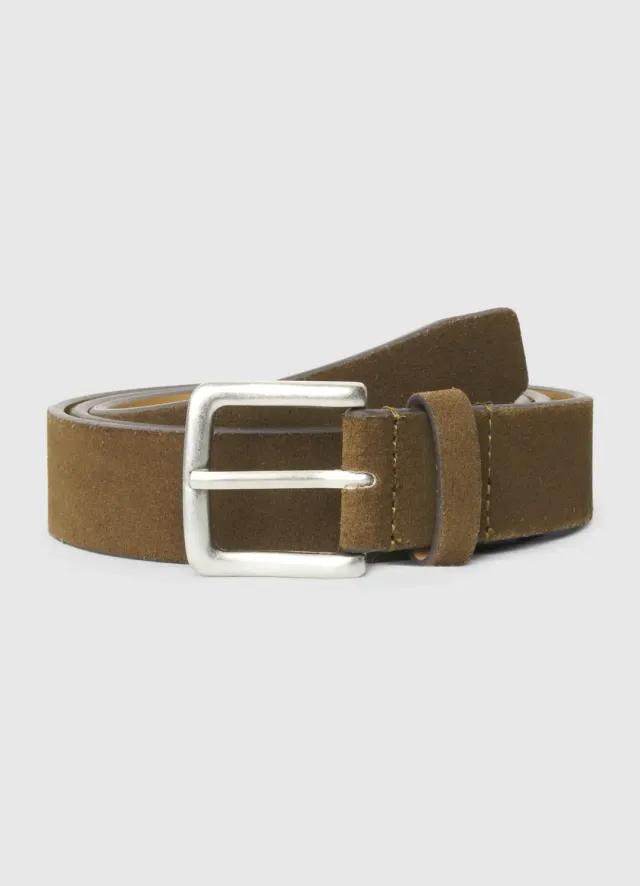 Calliope ceinture suède homme boucle carrée