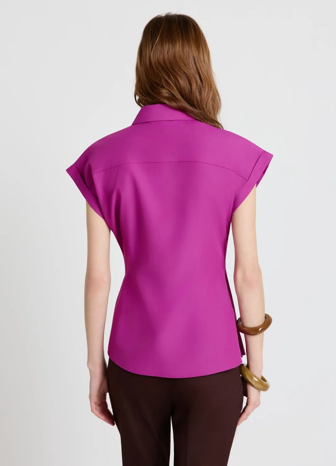 Calliope Chemise nœud côté manches courtes S unie