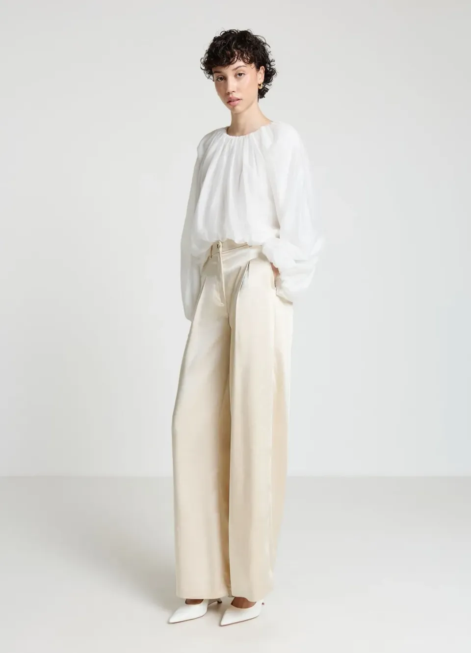 Calliope blouse femme manches ballon unie