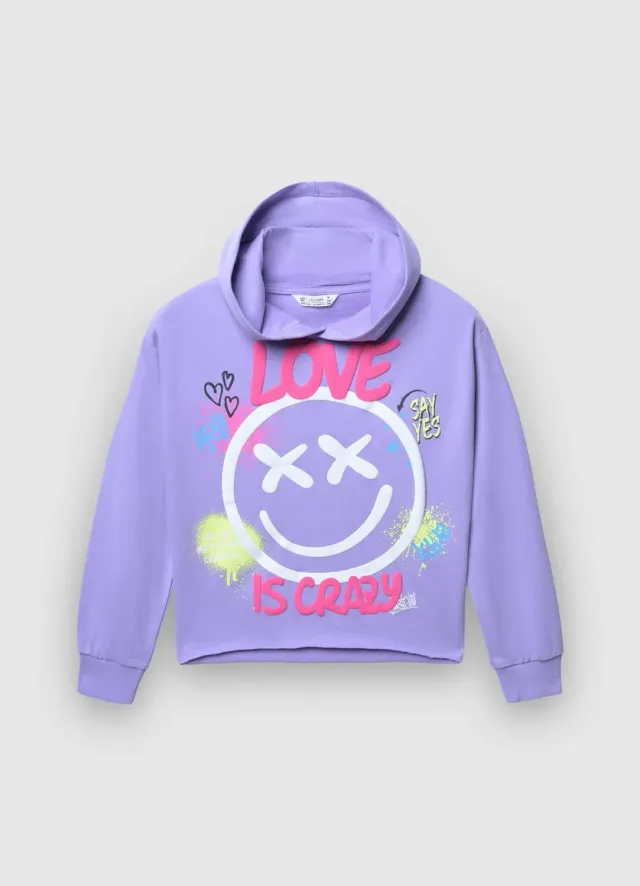 Calliope Sweat Capuche Fille Smile Coton