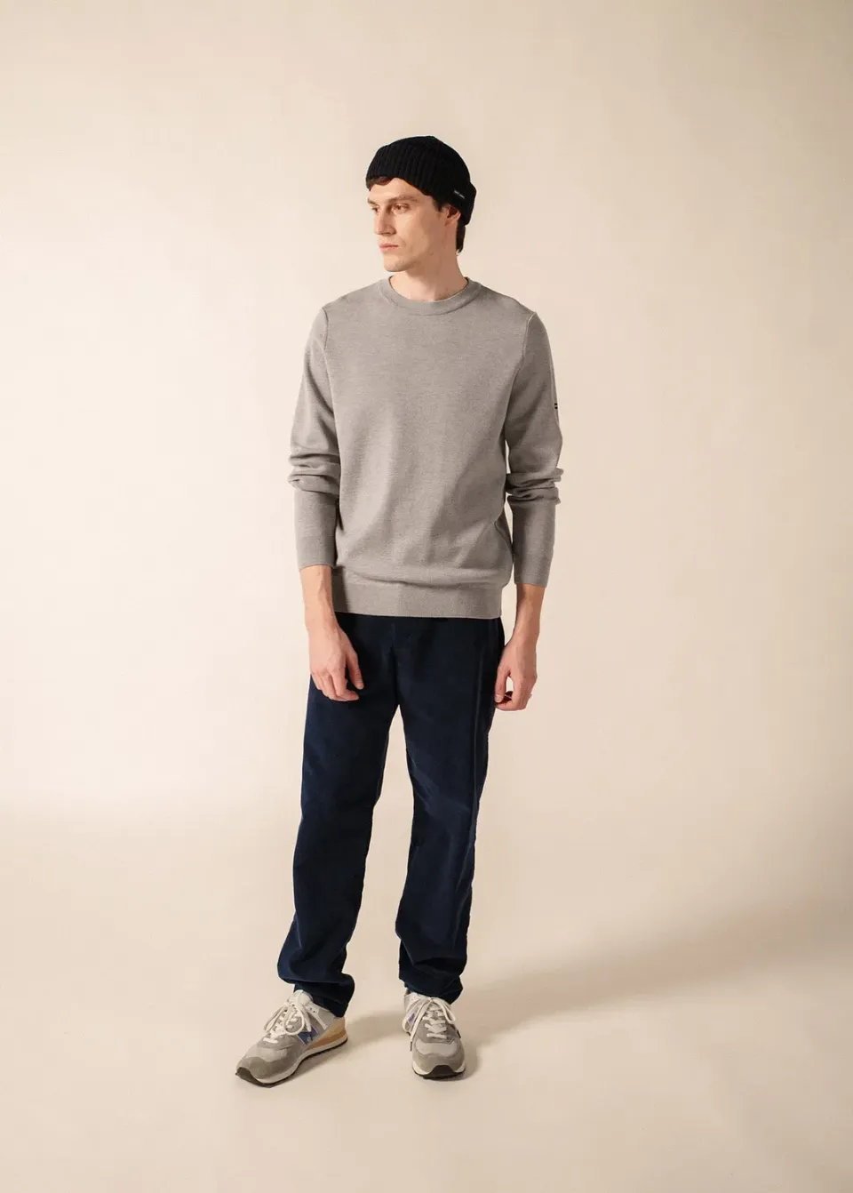 Saint James Cruiser pull col rond perle chine laine