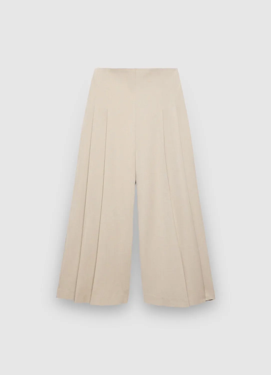 Calliope culotte à plis pantalon large uni zip latéral