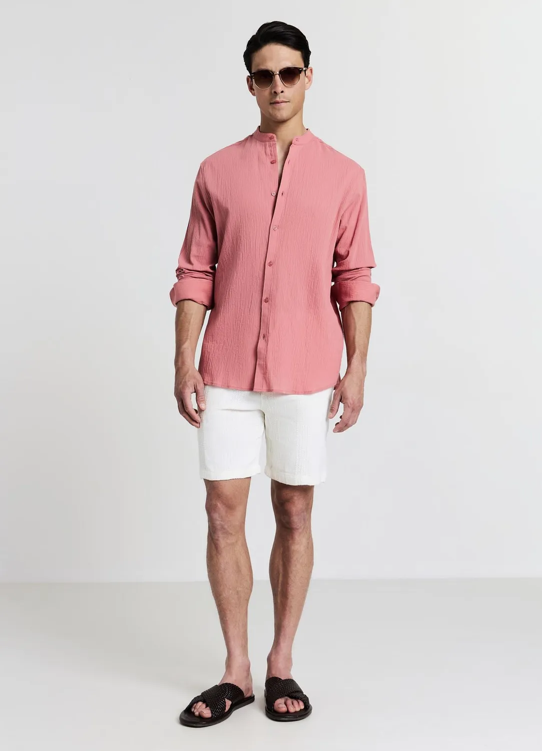 Calliope chemise homme col coréen coton