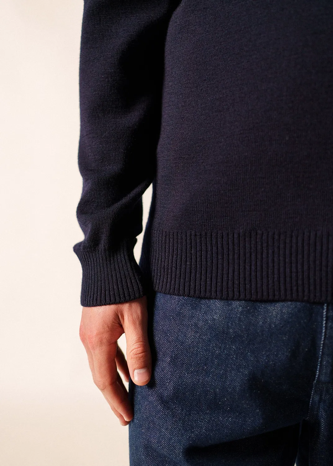 Saint James Dinan pull marin marine laine droite
