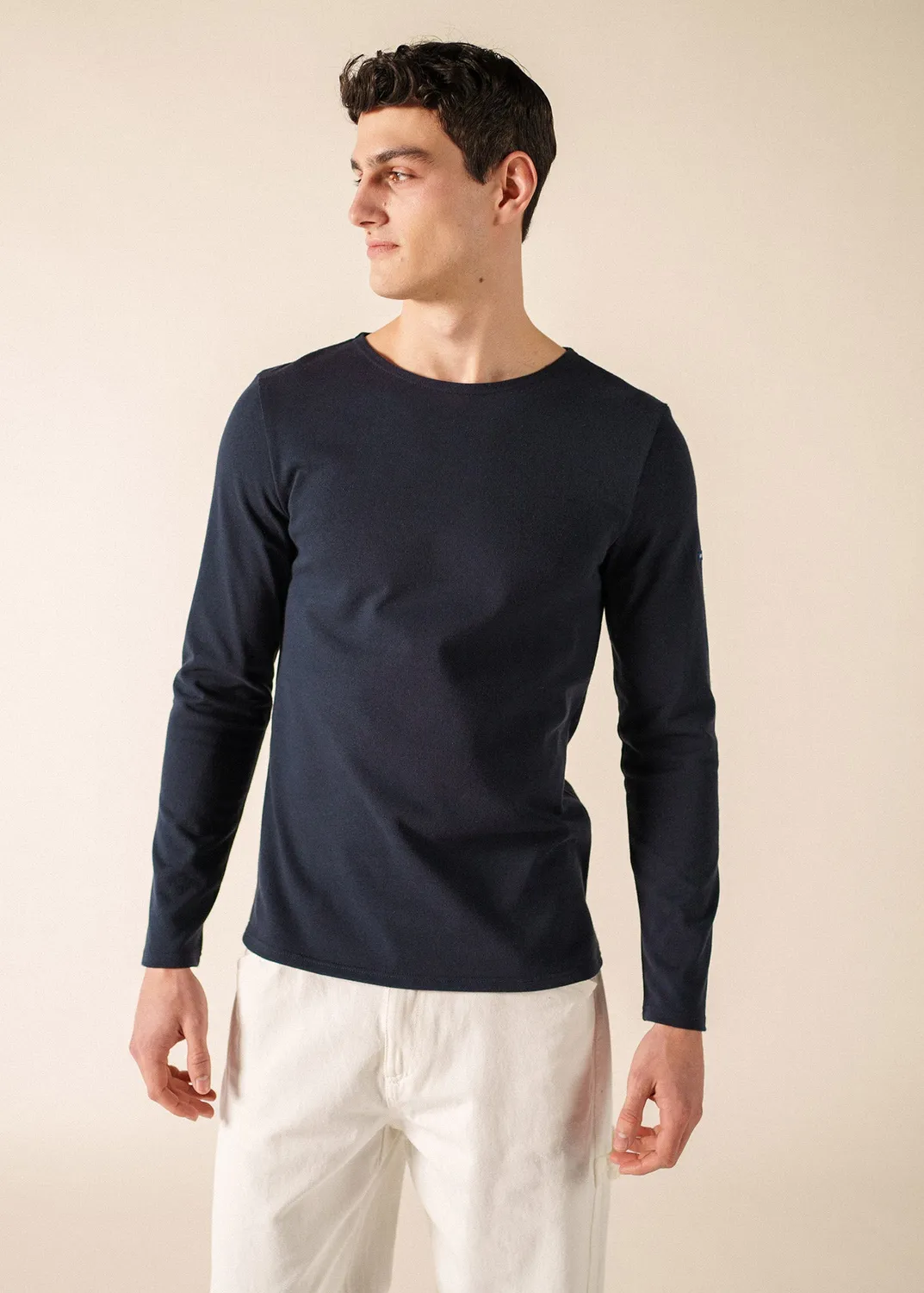 Saint James Méridien Coudières marinière navy/ecru coton lourd