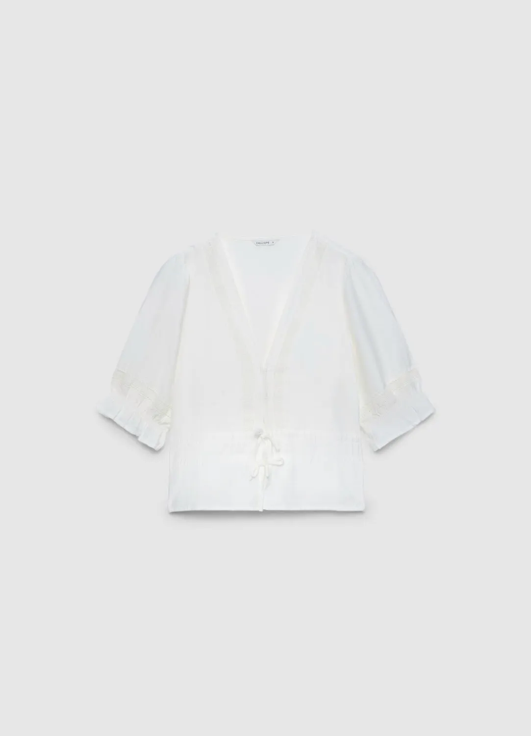 Calliope blouse ajourée col V laçage femme
