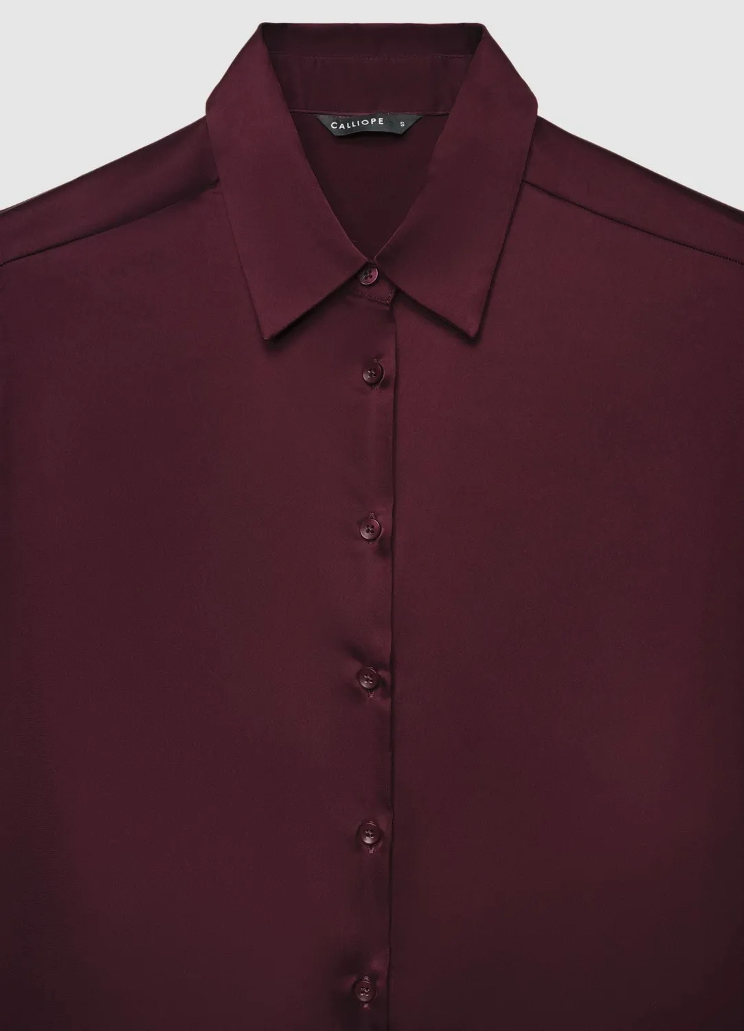 Calliope chemise unie femme satinée manches longues