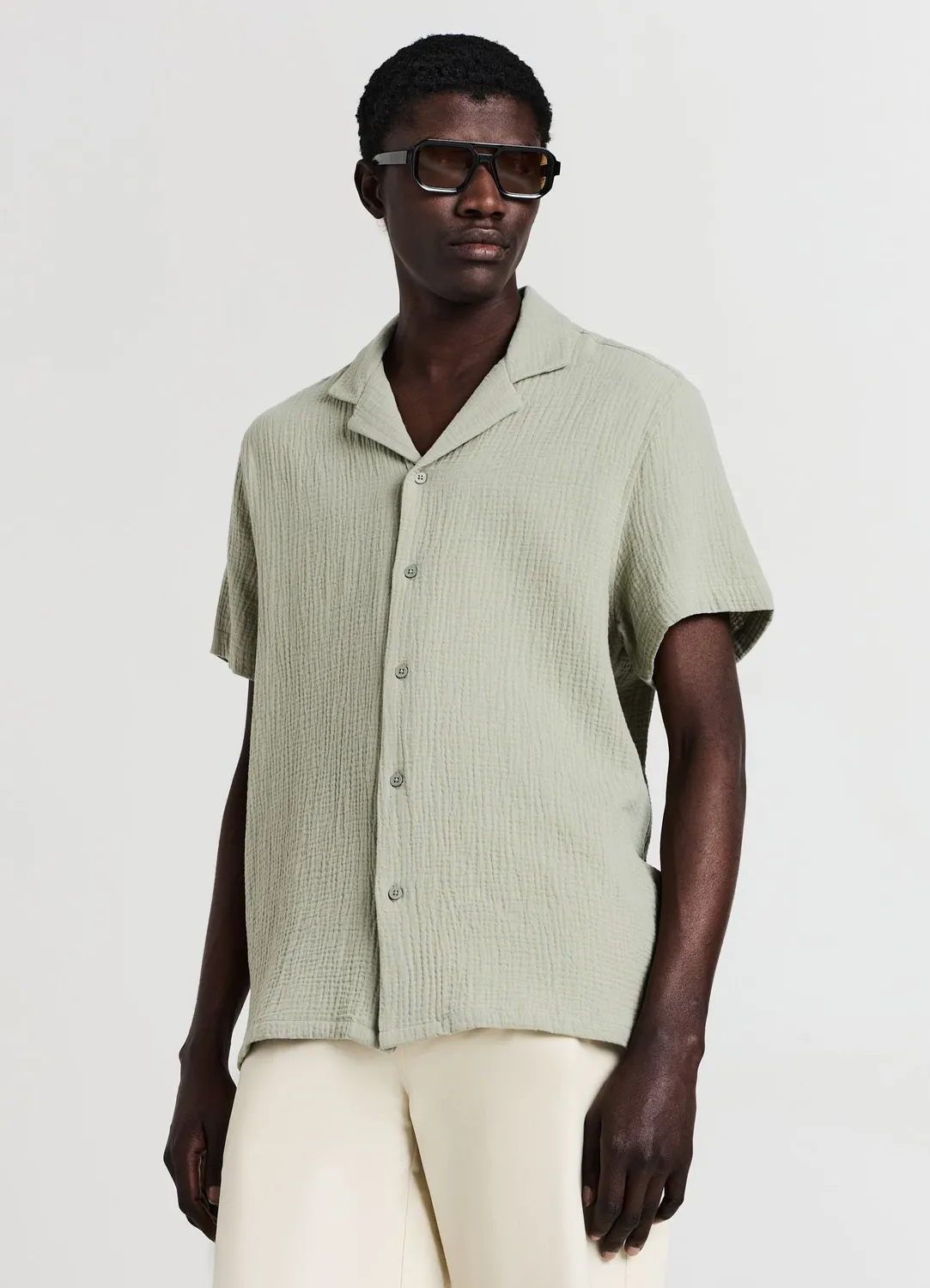 Calliope chemise bowling homme coton manches courtes