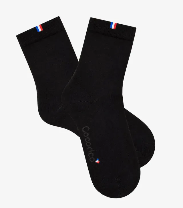 Cocorico chaussettes femme noir coton 36/41