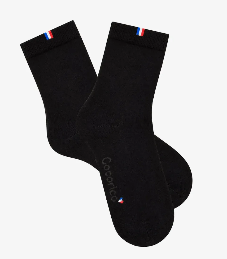 Cocorico chaussettes femme noir coton 36/41
