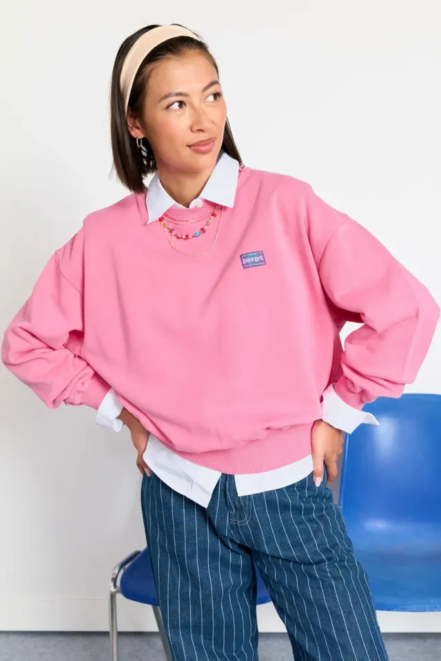 Perpète Kelly sweat rose vintage coton bio