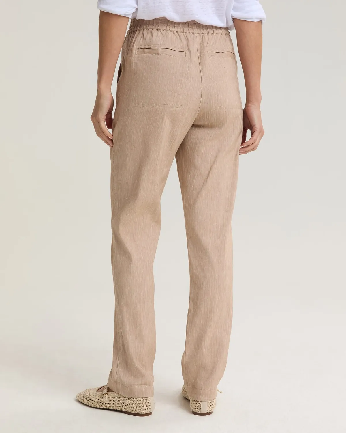 Sportscraft Rosa pantalon lin stretch femme taille cordon