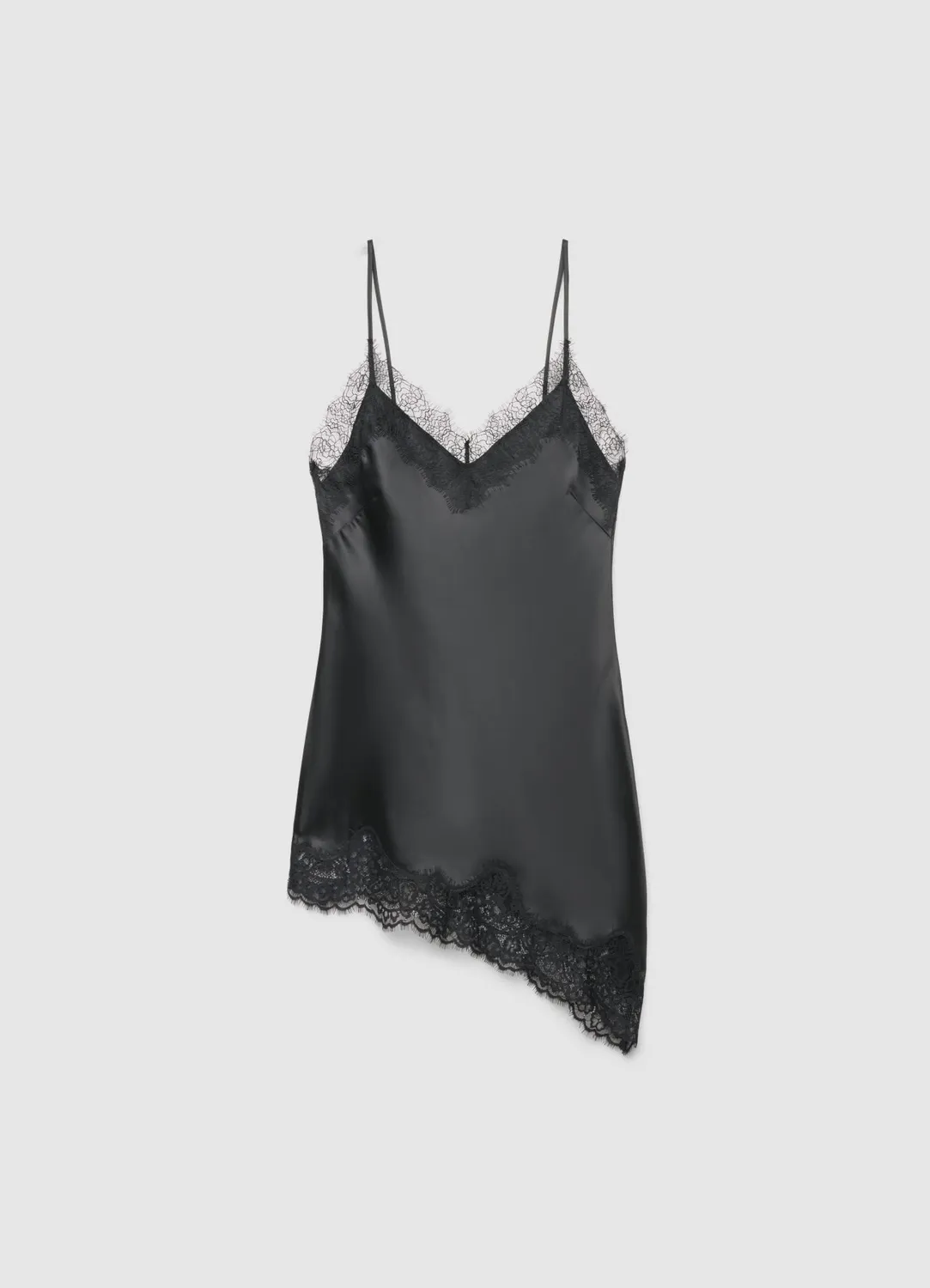 Calliope top asymétrique femme satin dentelle