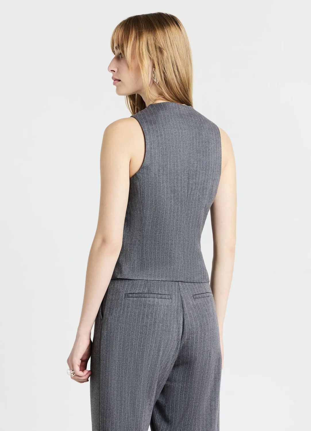 Calliope gilet à rayures femme boutonné ajusté