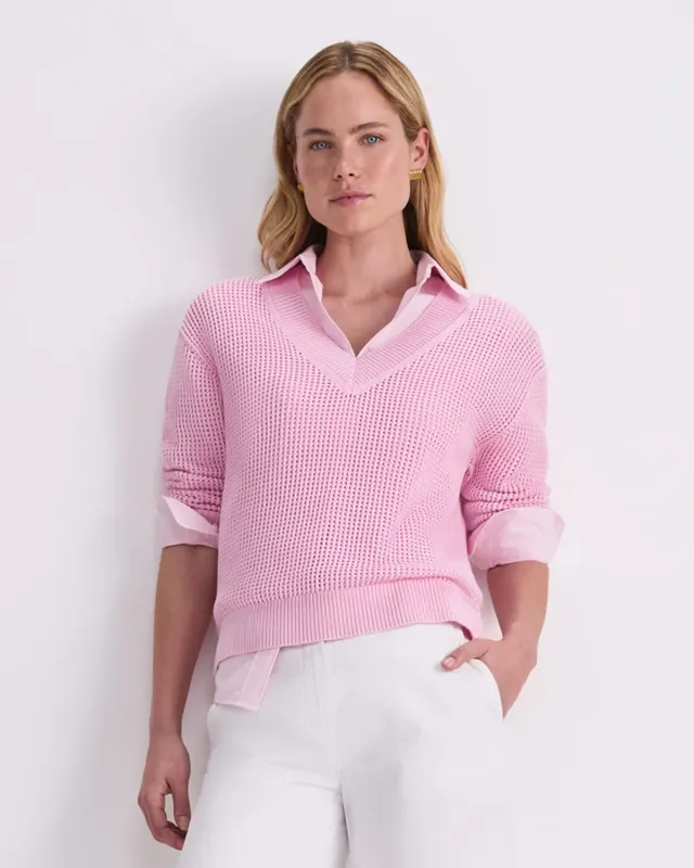 Sportscraft Cotton Crochet V-Neck pull coton col V sans manches