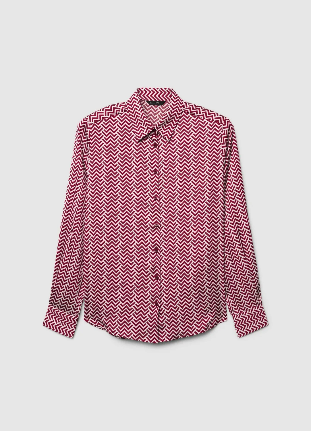 Calliope Chemise chevron satinée col classique