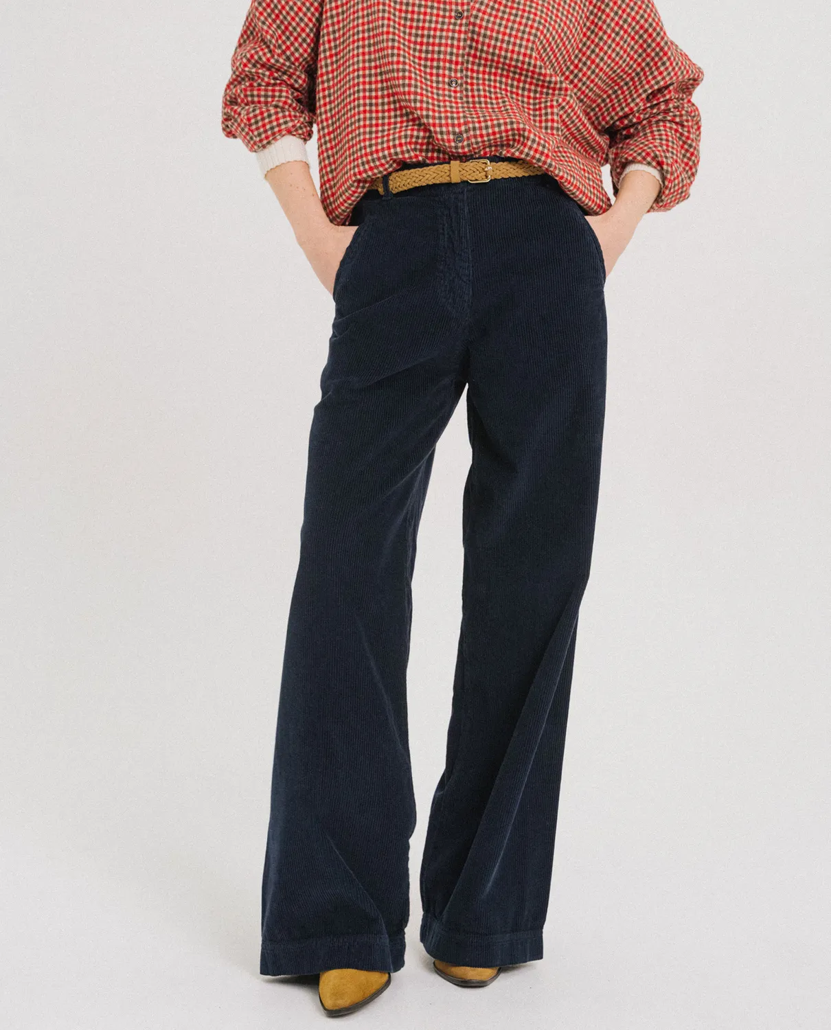 Tinsels Fedel Carbone pantalon velours brodé