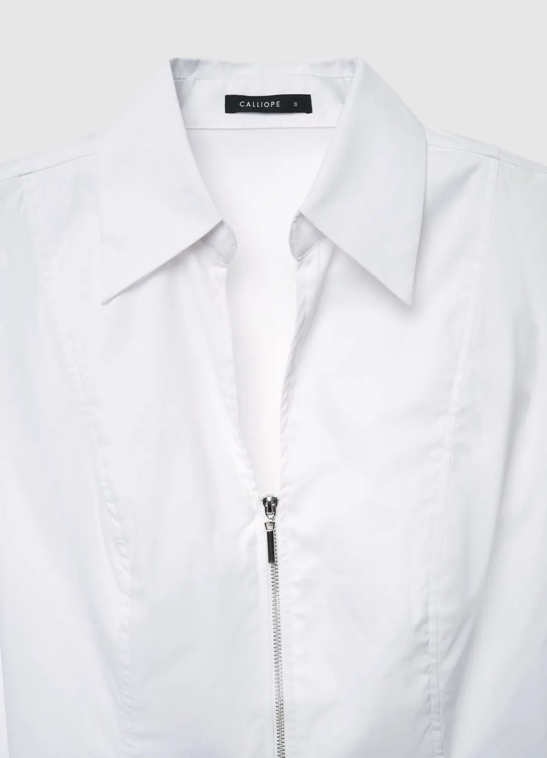 Calliope chemise crop zip femme unie