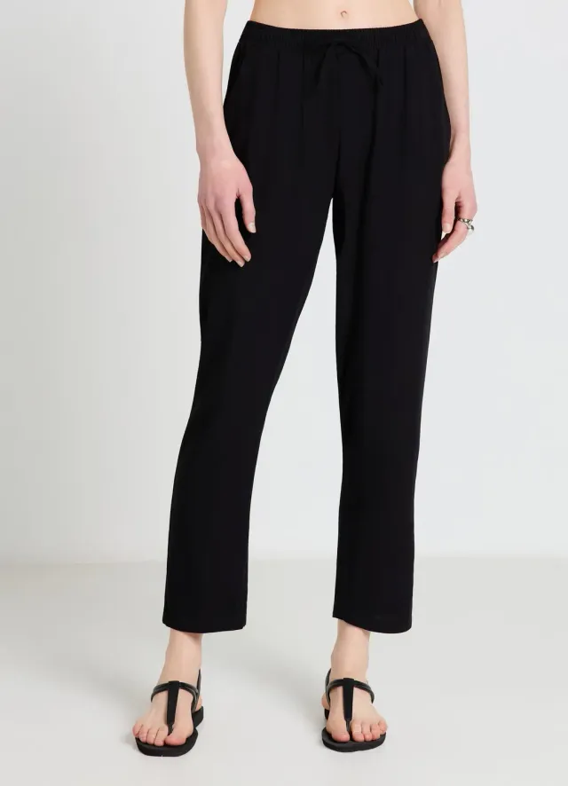 Calliope pantalon large taille élastiquée femme uni