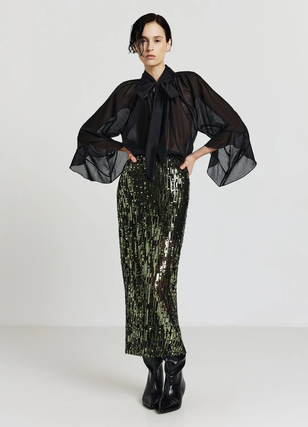 Calliope Blouse volants col lavallière femme ample