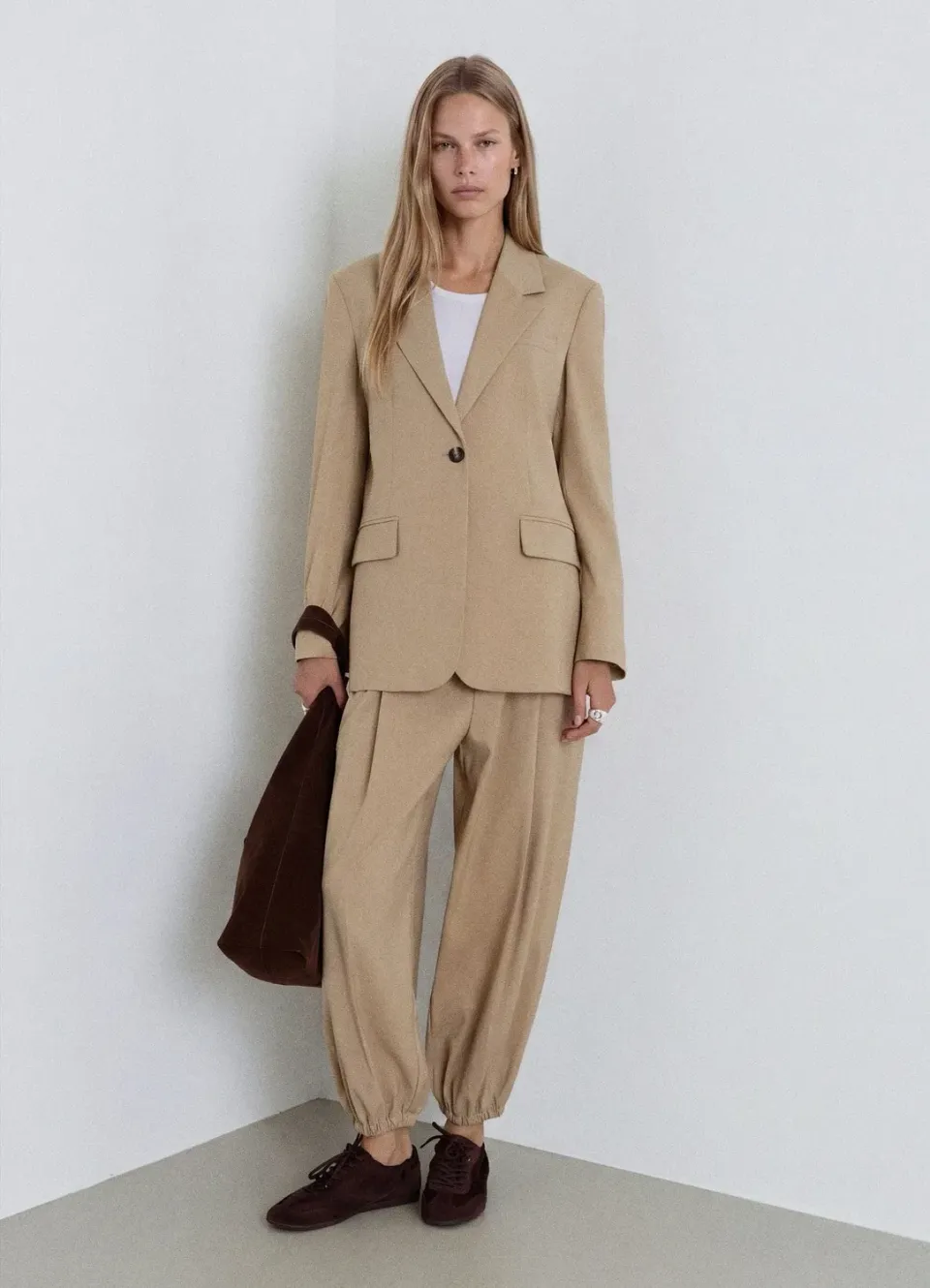 Calliope veste tailleur unie femme un bouton
