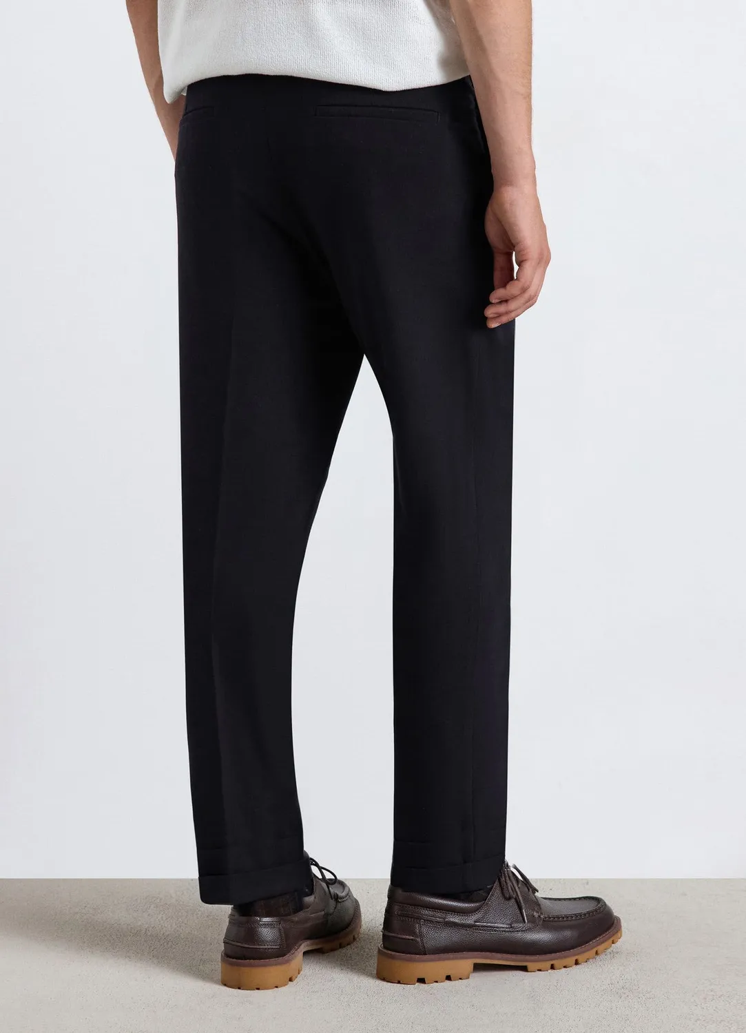 Calliope pantalon homme cropped à revers uni