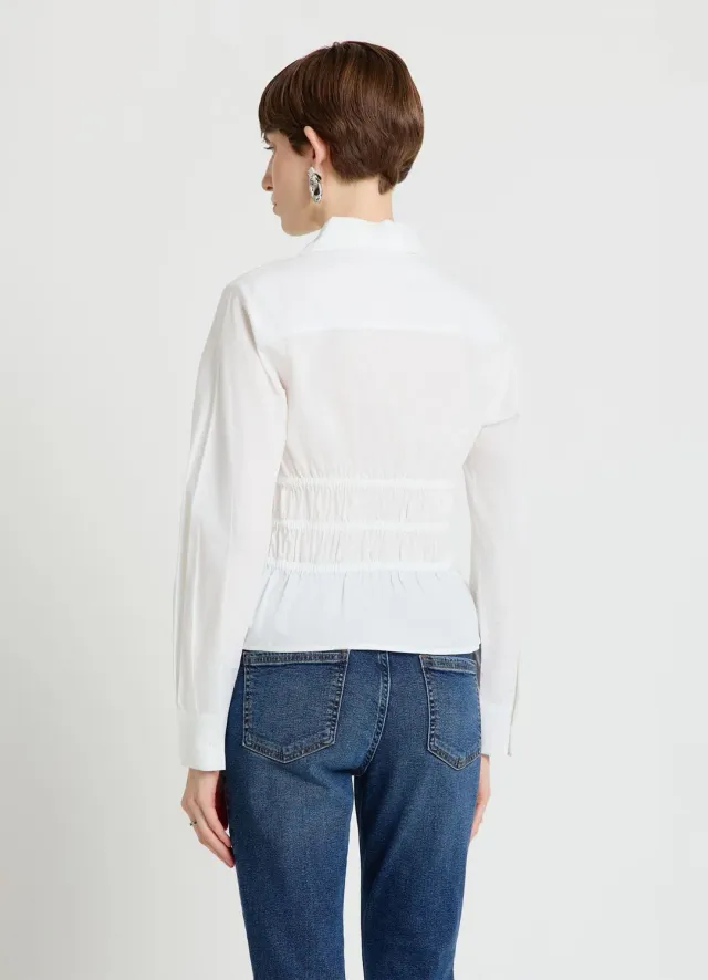 Calliope chemise à fronces col V femme coupe regular